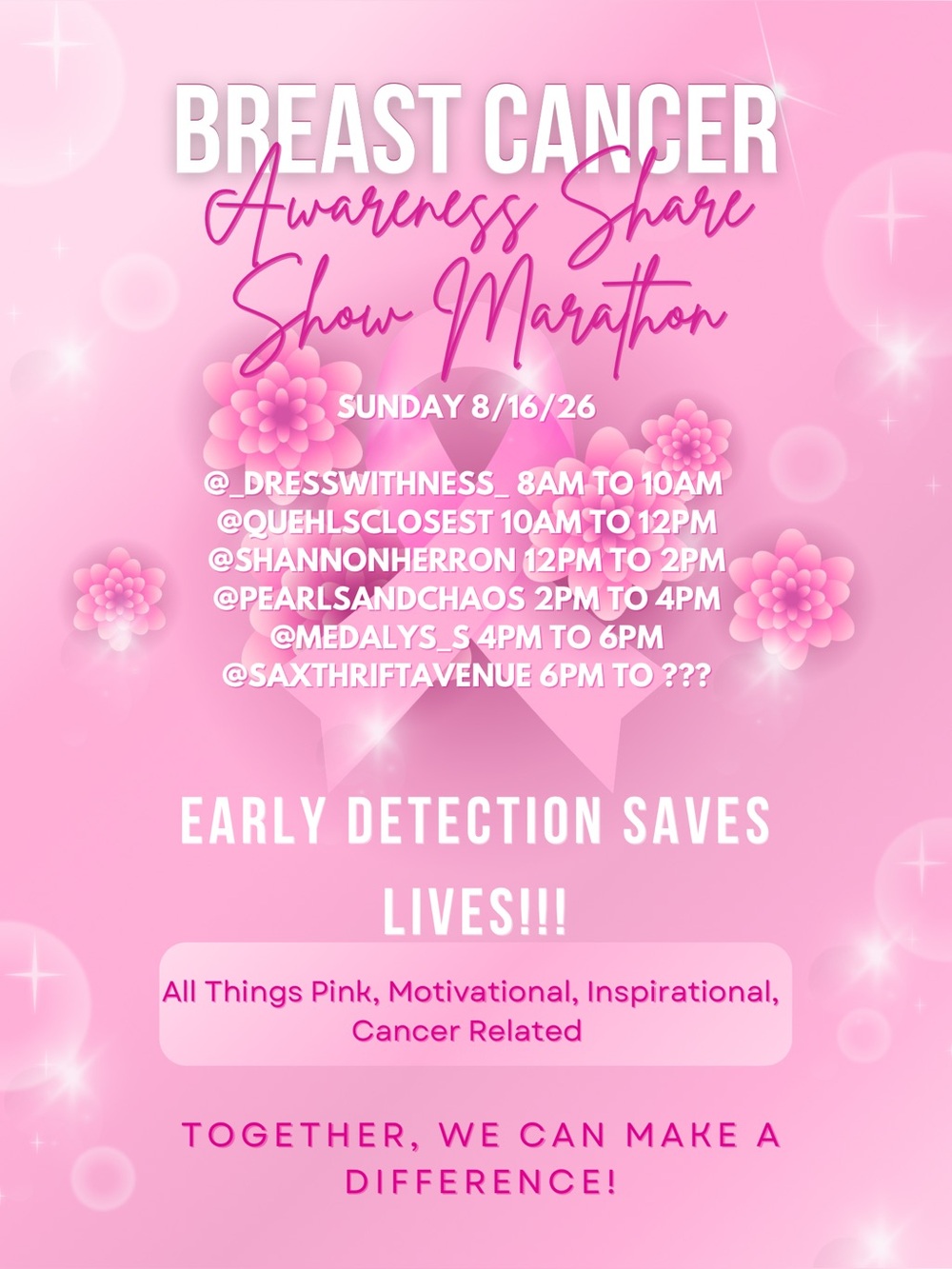 Breast Cancer Awareness Share Show Marathon!!!